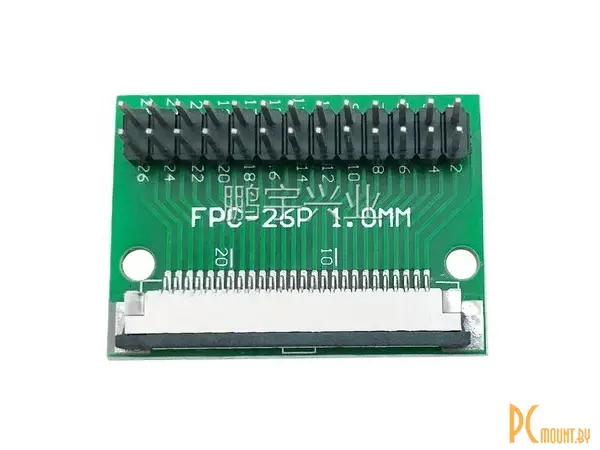 FFC/FPC-26P-1.0 Макетная плата переходник FFC 26pin шаг 1.0мм на DIP 2.54 прямые пины